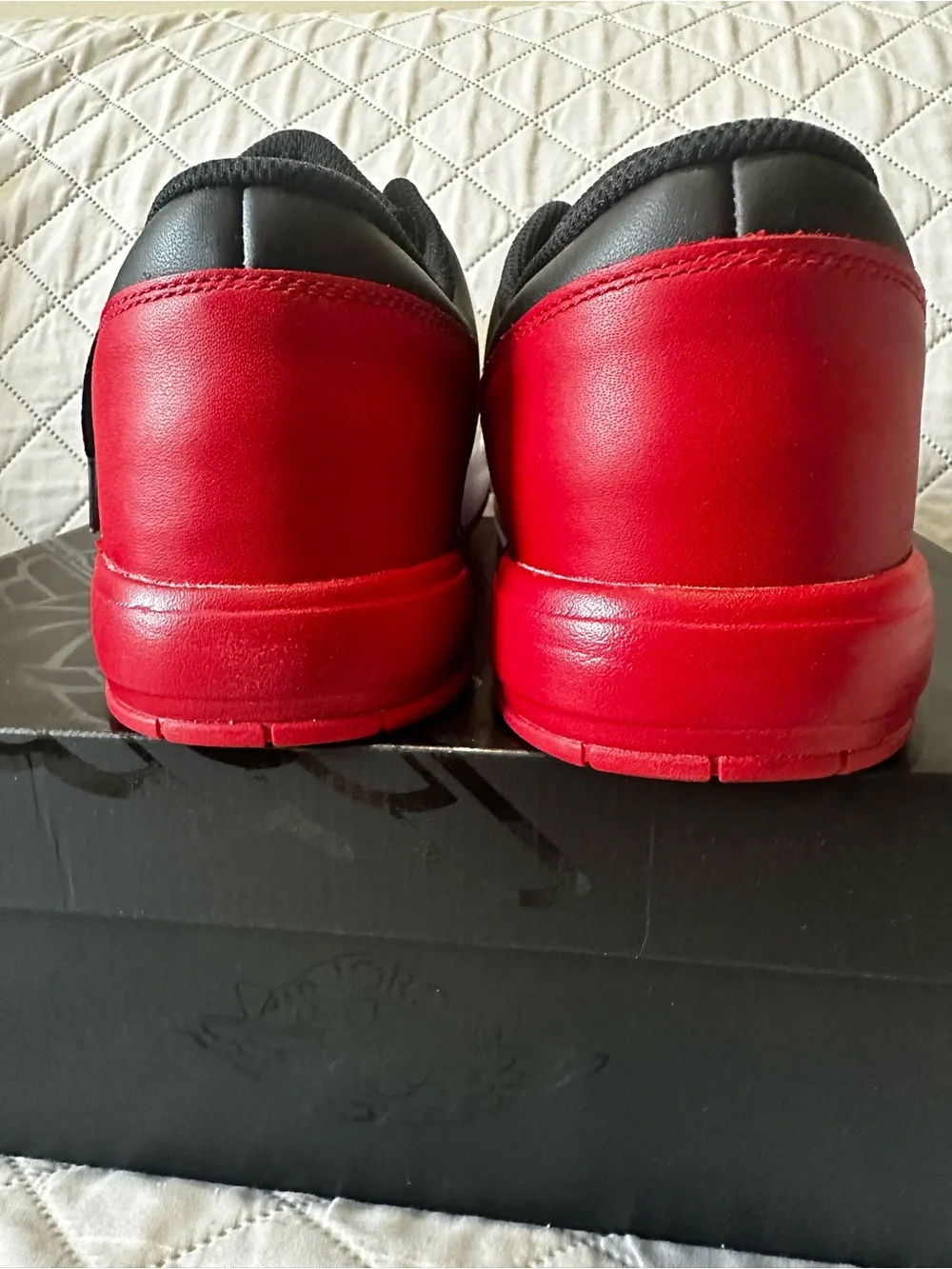 NEW Jordan Nu Retro Low-Top Sneakers in Red, Black & White